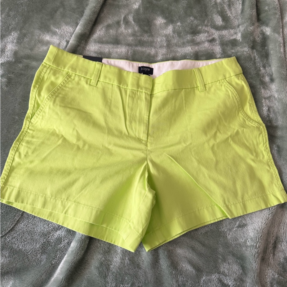 J. Crew Neon Lime Chino Bermuda Shorts
